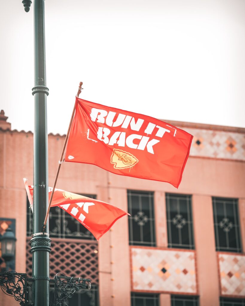 Flag at a Kansas City Chiefs Tailgate