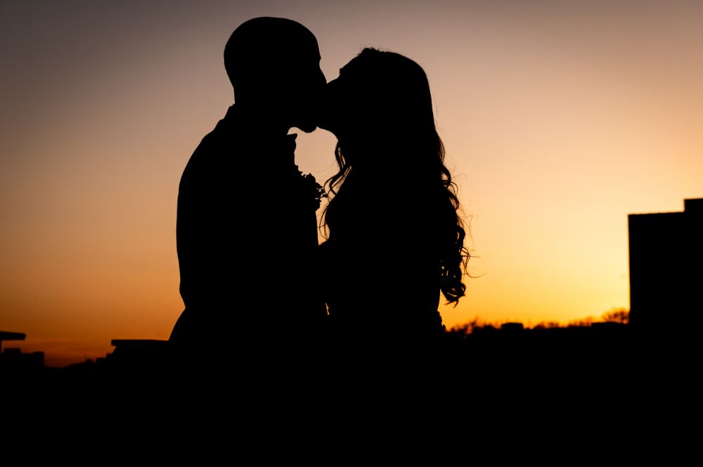 Bride & groom photo on UNION's rooftop