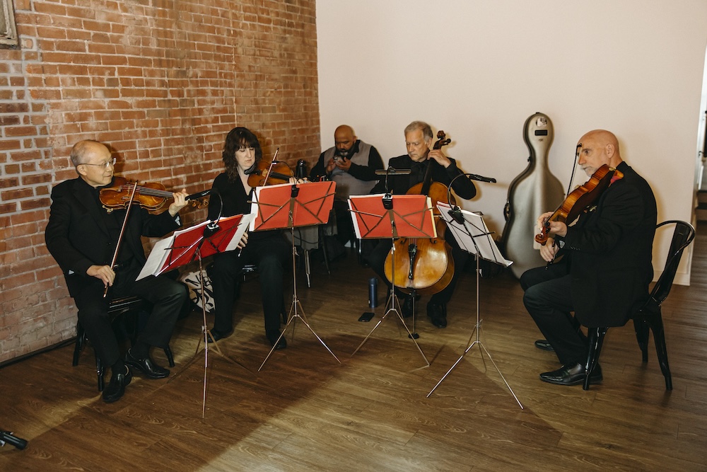 A string quartet plays at a Kansas City wedding