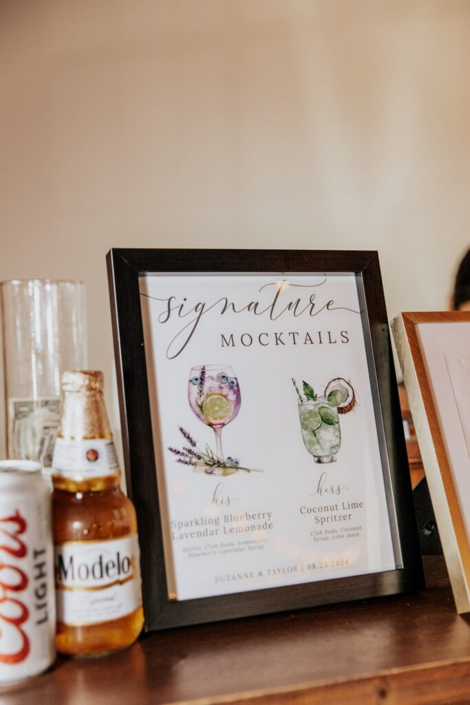 Signature mocktails signage