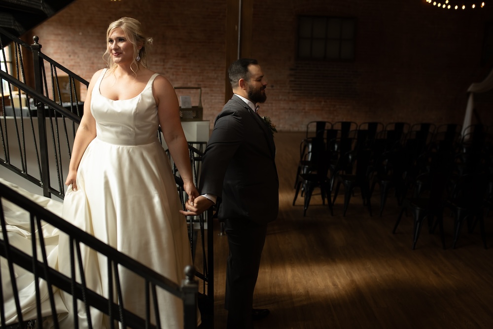 Bride and groom first look