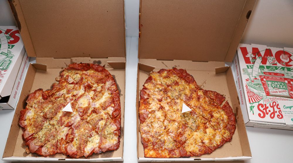 Heart shaped pizzas