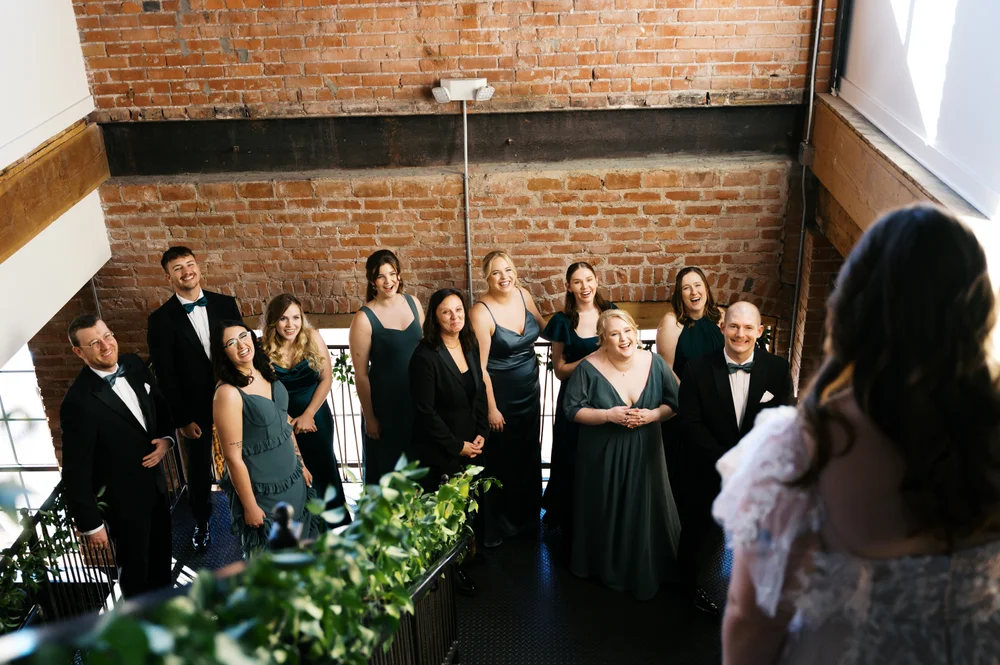 First look with bride and family at UNION in Kansas City, MO
