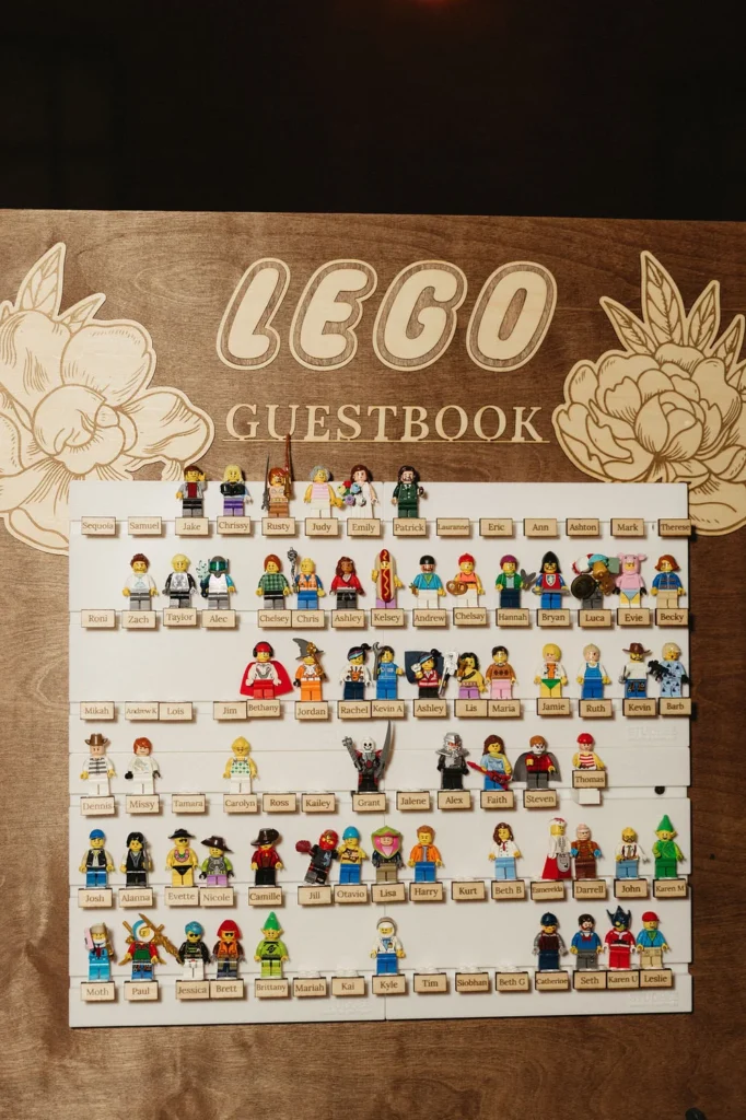 Guestbook with lego people as the icons at Kansas City Wedding at UNION