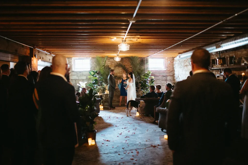Intimate Wedding in the goldfinch room at UNION