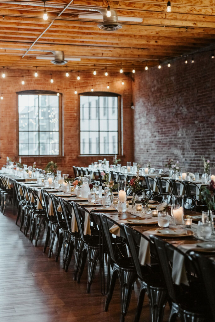 Elegant wedding reception inside UNION Kansas City event venue