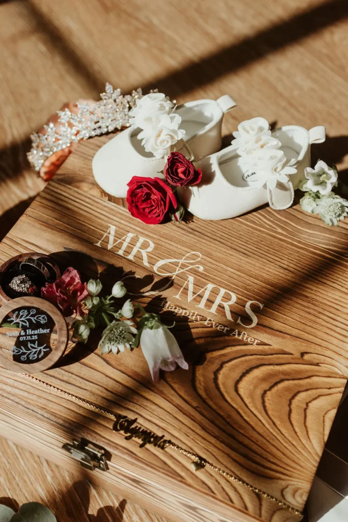 Wedding rings, invitations, and details for a Kansas City wedding