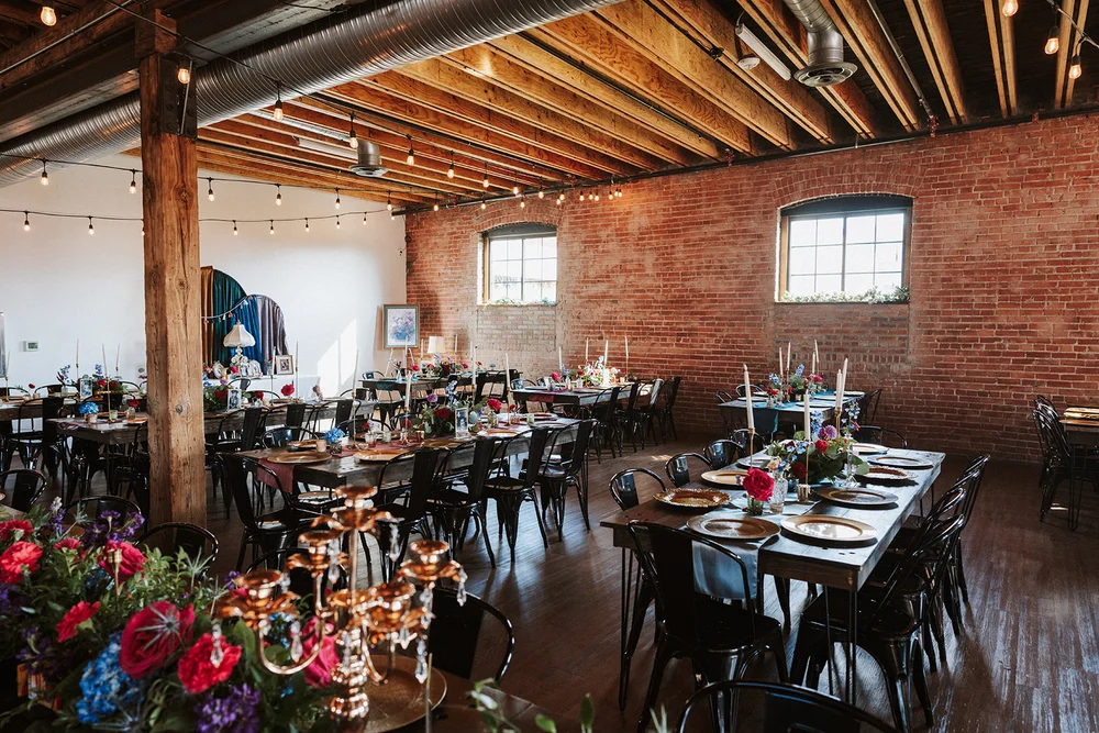 Colorful wedding reception at UNION in Kansas City, MO